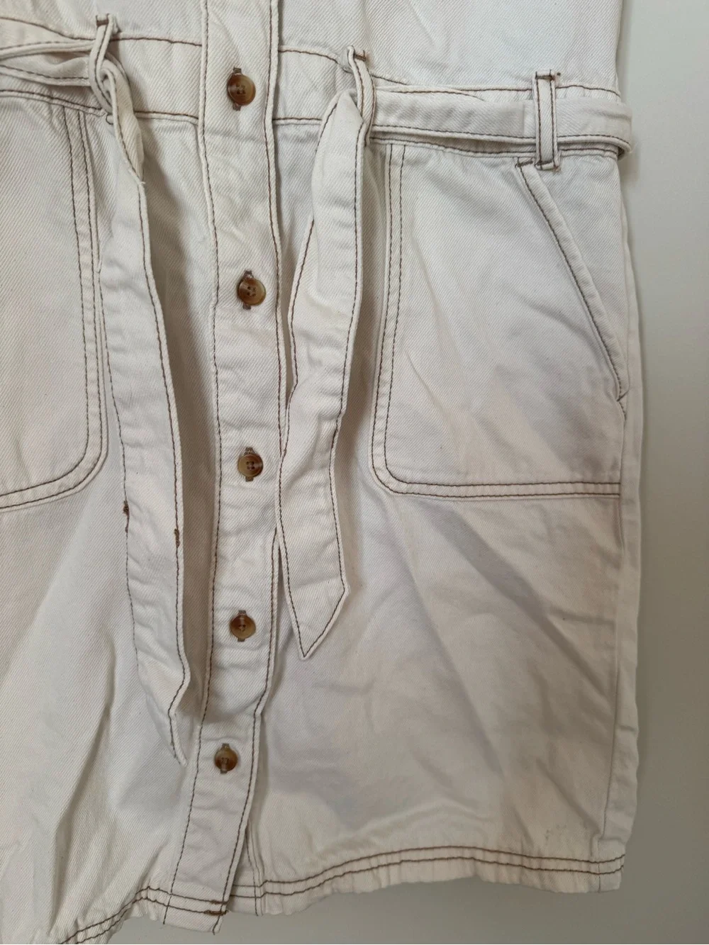 Levi's Off-White Button-Front Jean Dress